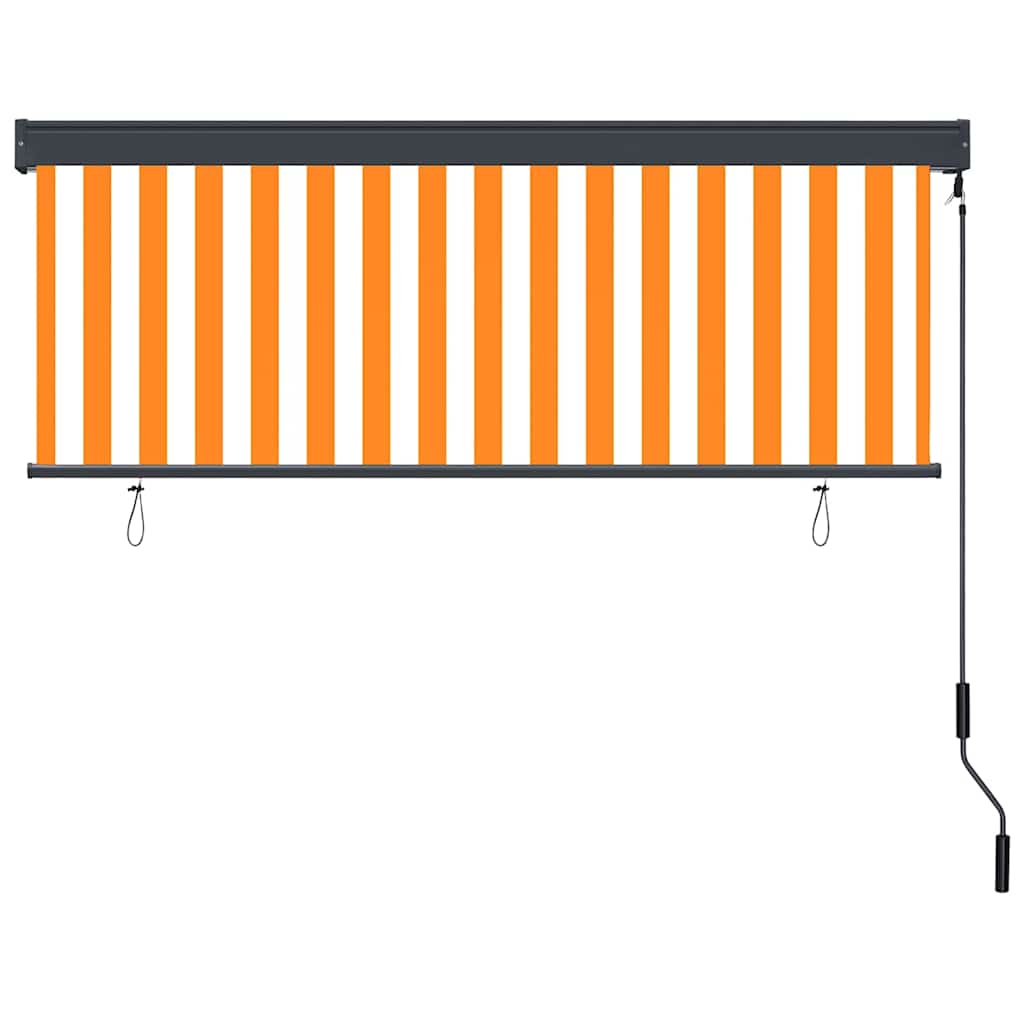Outdoor Roller Blind Orange and white 180 x 250 cm Fabric